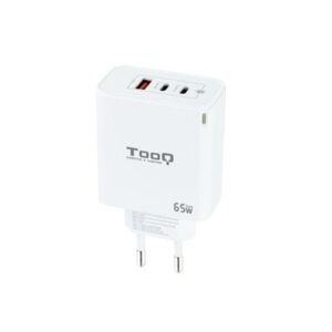 CARGADOR DE PARED GAN 2*USB-C/PD + USB-A/QC 65W TOOQ TQWC-GANQC2PD65WT BLANCO