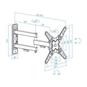 SOPORTE PARED PANTALLAS 13-55" GIRA/INCLI NEGRO TOOQ
