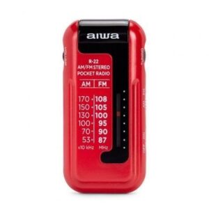 Radio Port?til Aiwa R-22RD/ con Bater?a/ a Pilas/ Roja