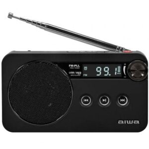 Radio Port?til Aiwa RS-77PLLBK/ con Bater?a/ Negra