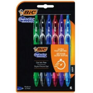 Bol?grafos de Tinta de Gel Retr?ctil Bic Gelocity Quick Dry 964769/ 6 unidades/ Surtidos