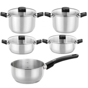 Pack Bater?a de Cocina Elite Monix M240002/ Cazo ?14cm/ Ollas ?20 - 24cm/ Cacerolas ?20 - 24cm/ Acero Inoxidable/ Apta para Inducci?n