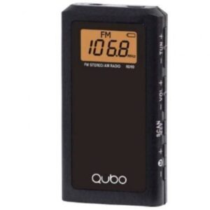 Radio Port?til Qubo RD-10/ con Cable/ a Pilas/ Negra