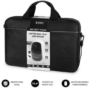 Malet?n + Rat?n Subblim Select Pack para Port?tiles hasta 15.6'/ Cinta para Trolley/ Negro