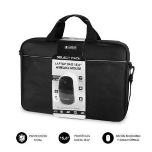 Malet?n + Rat?n Inal?mbrico Subblim Select Pack para Port?tiles hasta 15.6'/ Cinta para Trolley/ Negro