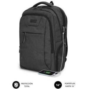 Mochila Subblim Professional Air Padding Backpack para Port?tiles hasta 16'/ Puerto USB/ Negra
