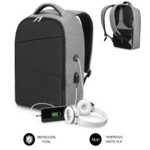 Mochila Subblim Secure V2 AP para Port?tiles hasta 15.6'/ Puerto USB/ Antirrobo/ Gris
