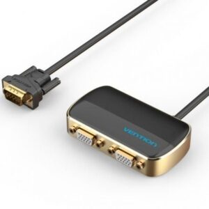 Divisor VGA con Alimentaci?n Externa Vention DBABF/ VGA Macho/ 2x VGA Hembra/ 1m/ Negro