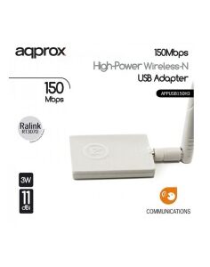 ANTENA ADAPTADOR 150BPS APPROX  USB 11DB WHITE PN: APPUSB150H3 EAN: 8435099512837