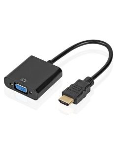 CONVERSOR HDMI A VGA + AUDIO   CABLE 0.20m NEGRO PN: HDMI A VGA + AUD EAN: 1000000002452