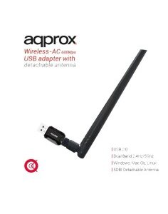 ANTENA 20DBM USB  600MPBS APPR OX DESMONTABLE AC PN: APPUSB600DA EAN: 8435099522539