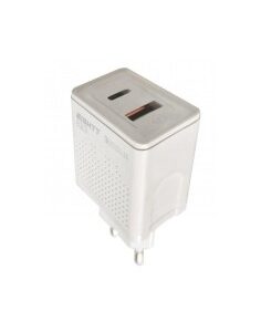 CARGADOR 5V ENCHUFE HOME 3A    1 X USB 3.0, 1 X TYPE-C BLANCO PN: EQC3 EAN: 8425402168660