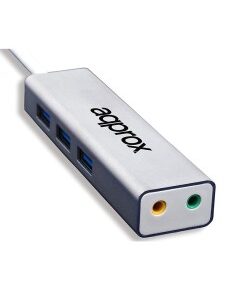 TARJ. SONIDO USB + HUB 3X USB  3.0 PN: APPUSB51HUB EAN: 8435099524441