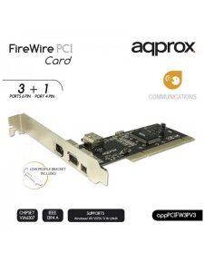 TARJ. 3 PTOS FIREWIRE PCI APPR OX IEEE 1394 PN: APPPCIFW3PV3 EAN: 8435099517597