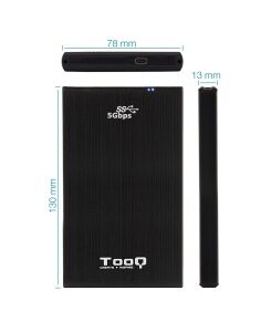 CAJA 2.5 USB 3.1 TOOQ   NEGRA TQE-2522B 9.5MM SATA PN: TQE-2522B EAN: 8433281007024   "