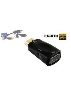 CONVERSOR HDMI A VGA + AUDIO   CABLE 0.20m NEGRO PN: HDMI A VGA + AUD EAN: 1000000002452