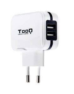 CARGADOR  5V ENCHUFE 2 X TOOQ  17W BLANCO