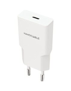 CARGADOR  5V ENCHUFE USB TYPE  C X1 NANOCABLE 25W BLANCO
