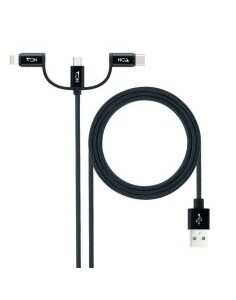 KIT CABLE 3 EN 1 USB A TYPE-C  / MICRO /LIGHTNING 1M