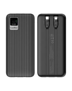POWERBANK 10000 MAH COOLBOX    CON CABLES INTEGRADOS NEGRO