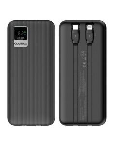 POWERBANK 20000 MAH COOLBOX    CON CABLES INCLUIDOS NEGRO