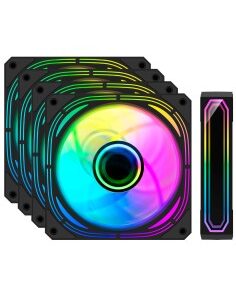 VENTILADOR KIT X4 12CM GAMING  ARGB COOLBOX INFINITY PRO KIT