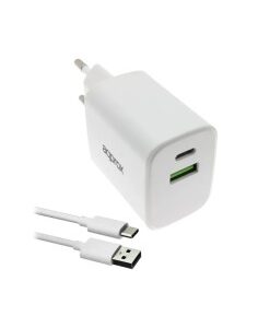 CARGADOR 35W ENCHUFE APPROX 1X USB A, X1 USB TYPE C BLANCO