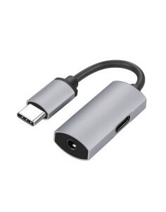 CONVERSOR TYPE-C A JACK 3.5MM  AUDIO GRIS